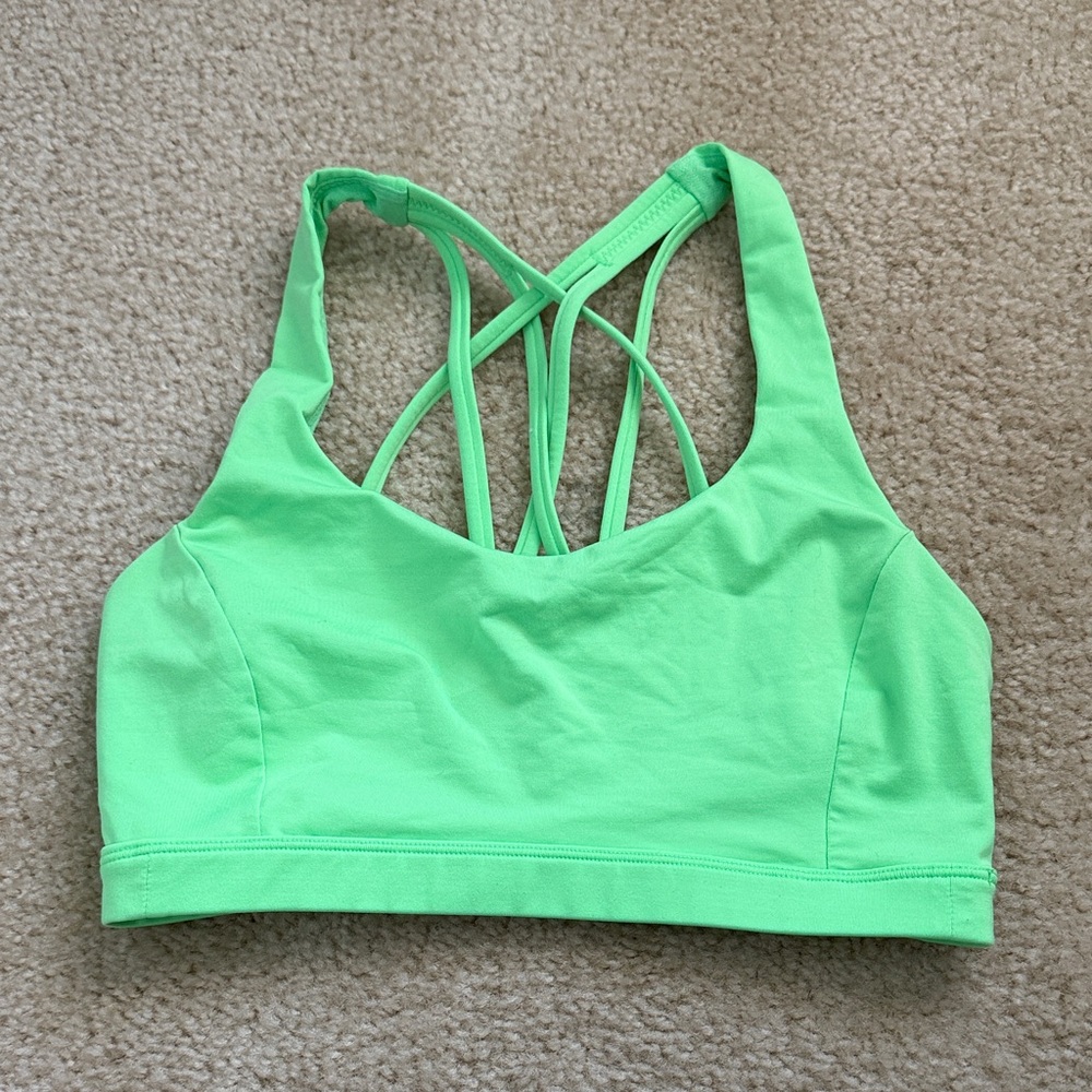Lululemon Neon Green Strappy Back Bra